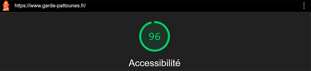 Score d'accessibilité de la page d'accueil